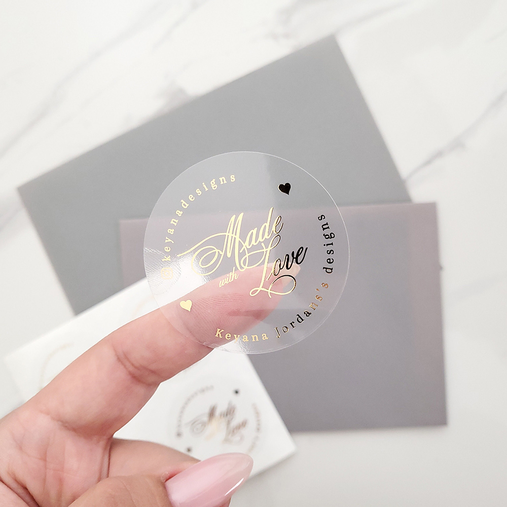 Personalised Candle Label - 사용자 정의 50pcs 라운드 골드 호일