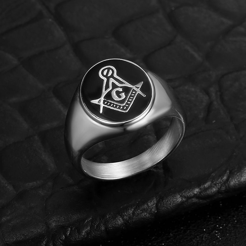 남성 빈티지 316L 스테인리스 스틸 원형 프리메이슨  - Initial Ring Custom 리뷰 및 가격
