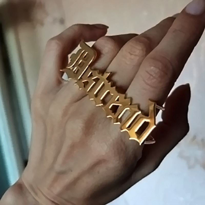 남녀공용 맞춤형 이름 반지, 골드 대형 반지, 프리미엄 - Initial Ring Custom 리뷰 및 가격