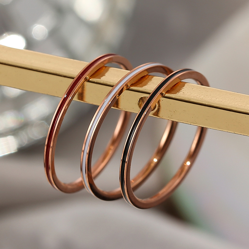 티타늄 스틸 로즈 골드 색상 1mm 얇은 반지 여성용  - Initial Ring Custom 리뷰 및 가격