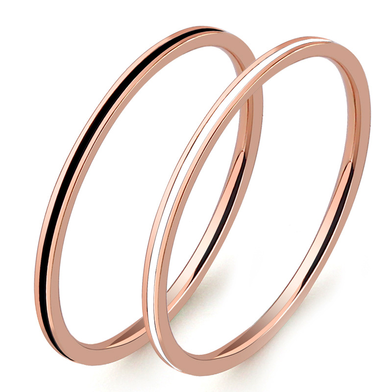 티타늄 스틸 로즈 골드 색상 1mm 얇은 반지 여성용  - Initial Ring Custom 리뷰 및 가격