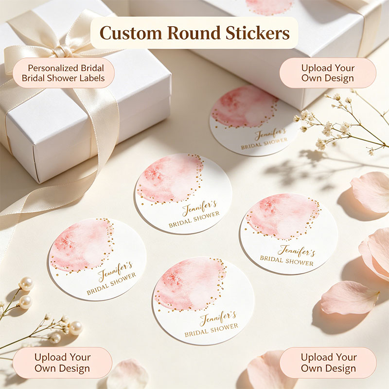 맞춤형 블러쉬 핑크 골드 컨페티 원형 스티커 개인 맞춤 - Personalized Name Box 리뷰 및 가격