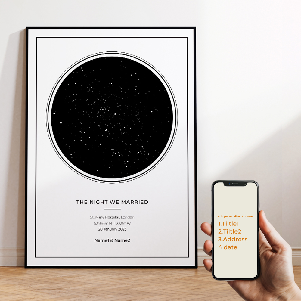 현대적인 맞춤형 개인화된 밤하늘 별 지도 벽 예술 캔버 - Custom Star Map 리뷰 및 가격