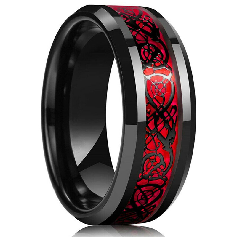 패션 8mm 남자 스테인레스 스틸 셀틱 드래곤 반지 상 - Initial Ring Custom 리뷰 및 가격