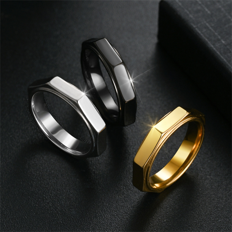 5MM 패션 육각형 티타늄 스틸 링 너트 모양 불안 완 - Initial Ring Custom 리뷰 및 가격