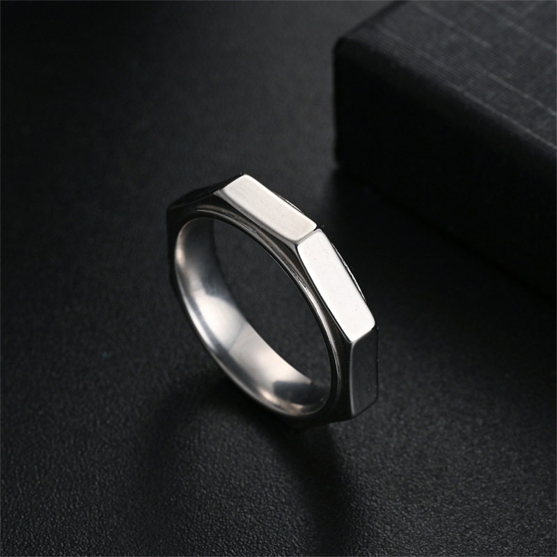 5MM 패션 육각형 티타늄 스틸 링 너트 모양 불안 완 - Initial Ring Custom 리뷰 및 가격