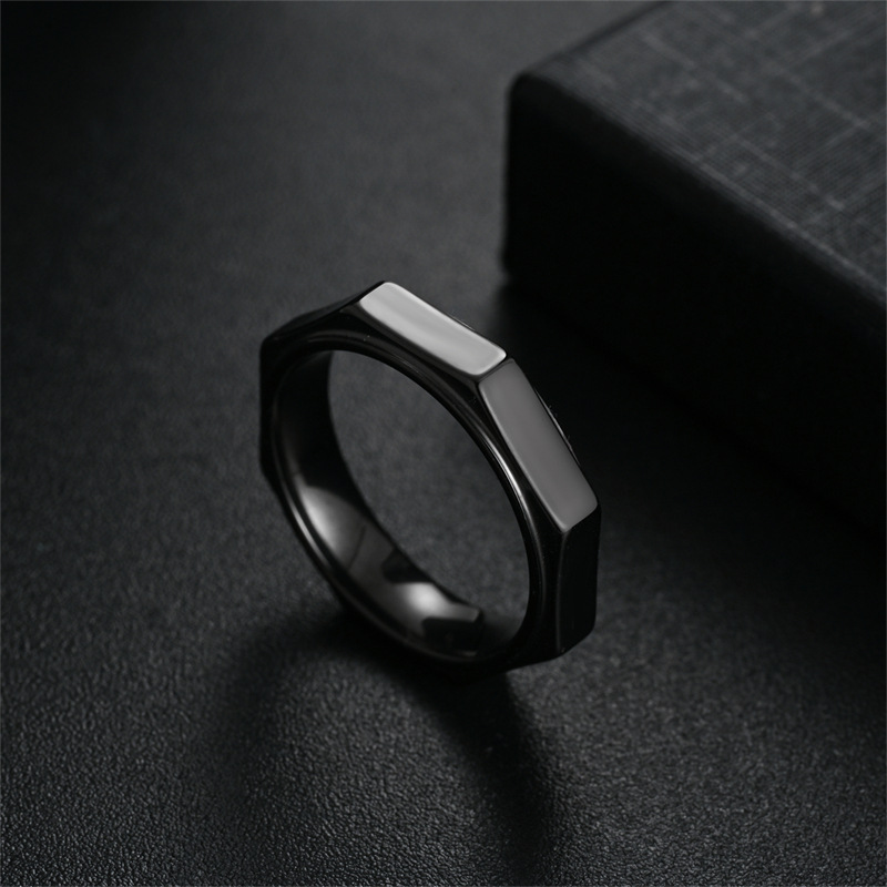 5MM 패션 육각형 티타늄 스틸 링 너트 모양 불안 완 - Initial Ring Custom 리뷰 및 가격